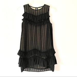 3.1 Philip Lim Black Frill Ruffle Lace Sleeveless Mini Dress size 0